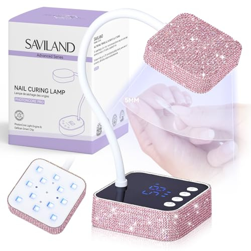 SAVILAND Advanced U V Nail Lamp: 5S Fast Curing U V Light für Gel Nägel Dicke Gele & 3D Designs Intelligenter Sensor & 3 Timing Modi 7 Stunden Extended Runtime 360°Flexible Goose Neck für Salon 36W
