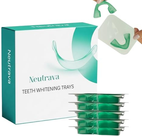 mivceklw Teeth Whitening Tray, Dentals Bleaching Mouth Guard, Stain Remover, Refreshing Mints Flavor with Gentle Cleaning Gel for Home Orals Hygiene Use Men Women, 15 Paar