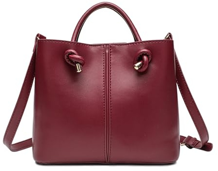BUKESIYI Mujer Bolsos Bandolera Vestir Casual Bolsos de Mano PU Cuero Piel Convertible ES77470 Burdeos