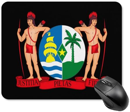 Coat of Arms of Suriname Mouse Pad Square Non Slip Mouse Mat Portable Design for Desktop Laptop
