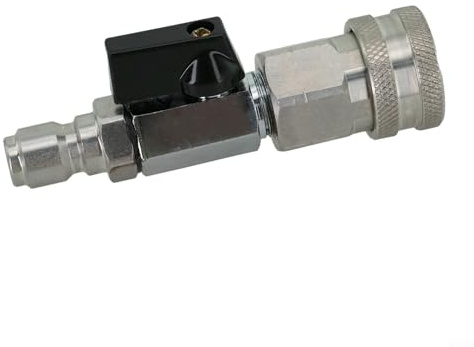 Kit de válvula de bola de acero inoxidable para lavadora a presión para accesorios de conexión rápida y NPT de 3/8 pulgadas y 1/4 pulgadas, resistente a fugas, fácil control de encendido/apagado con