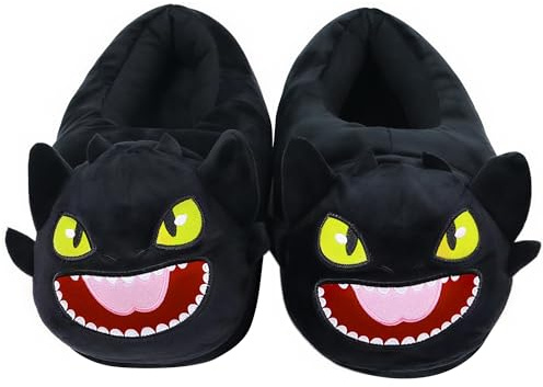 Chausson intérieur à l'hiver Chaud - Cosy Soft Plush Funny Cartoon Kitty et Dragon Slippers - pour Adultes Enfants Teens Warm Home Slipper - 35/43 eu