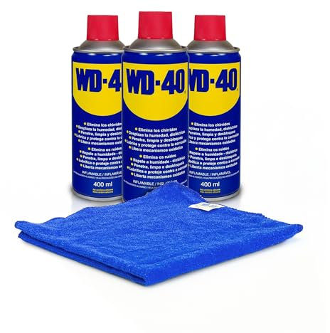 WD-40 Producto Multi-Uso- Spray 400ml pack de 3 + Guantes Originales de WD-40 - Pack 3
