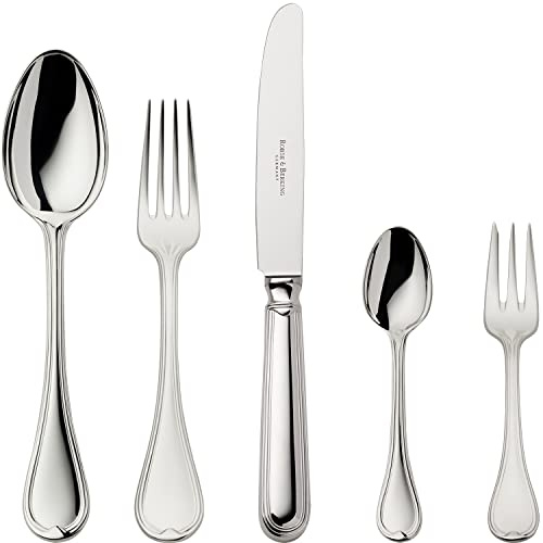 Robbe & Berking Classic-Faden 5-teiliges Menübesteck (150 g massiv versilbert)