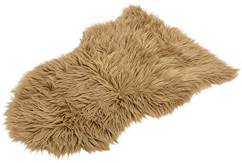 matches21 Faux Fur Decorative Fur Rug Imitation Sheepskin Long Pile Medium Faux 80 x 50 cm Brown