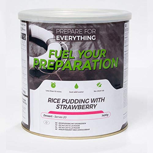Fuel Your Preparation Rice Pudding with Strawberry Tin Freeze dried