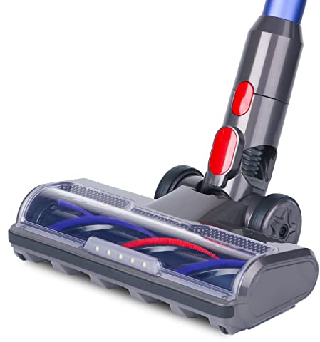 FEVORCS Spazzola Compatibile con Dyson V7 V8 V10 V11 V15 Accessorio per aspirapolvere Bocchetta per Pavimenti con 5 Luci Anteriori Larghe 26 cm