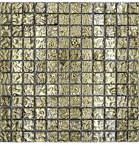 Glasmosaik Mosaikfliese gold glänzend Wand Boden Küche Bad Dusche - 1 Matte