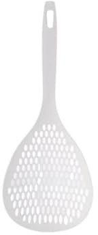 Cucchiaio scremato, cucchiaio da cucina per colino Cucchiaio per spaghetti Cucchiaio per pasta colino Cucchiaio per colino con manico lungo Cucchiaio per cucinare friggere drenare(Bianco)
