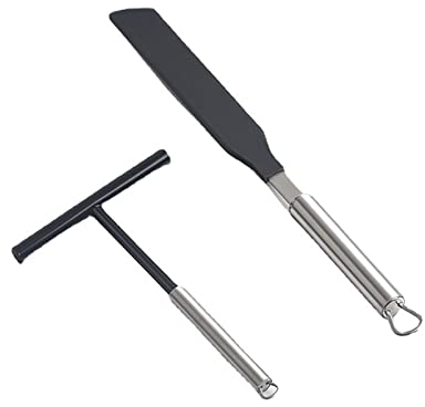 Crepes Distributor and Spatula Stainless Steel Crepes Distributor Crepes Spatula Spreader Crepes for Home Kitchen Baking Cooking Bakeware