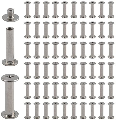 INCREWAY Vis Phillips, 60 jeux 5mm X 20mm nickelées Vis de fixation Chicago Vis à tête ronde cruciforme Poteaux Vis à clou Rivet Chicago, argenté