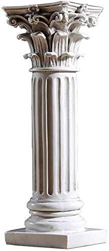EVANEM Sculture, Statua Scultura Colonna Piedistallo Romano, Pilastro Colonna Corinzia Decorazione Architettonica Romana Scultura Casa Ufficio Artigianato Resina Vintage,Bianca