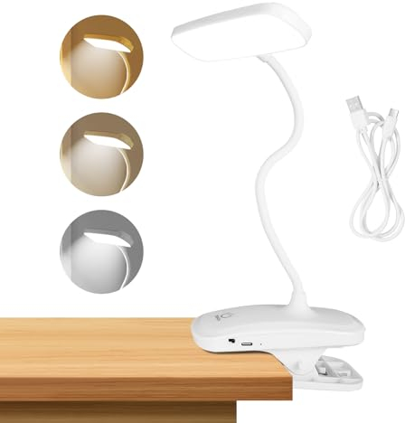 AiQInu Lampada da Lettura con Pinza, Luce per Lettura Libri a Letto, 18 Led Lampada a Clip, Luce Lettura Libro Notturna