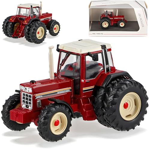 IHC International Case 1455 XL mit Doppelbereifung Rot Traktor H0 1/87 Schuco Modell Auto Modell Auto