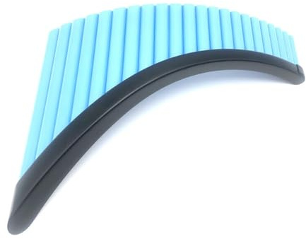 Panflöte aus Bambus Rosa/Blaue Panflöte für Rechtshänder mit 22 Rohren und gebogener G-Stimmung ABS-Harz Panflöte mit Sockel(Blue)