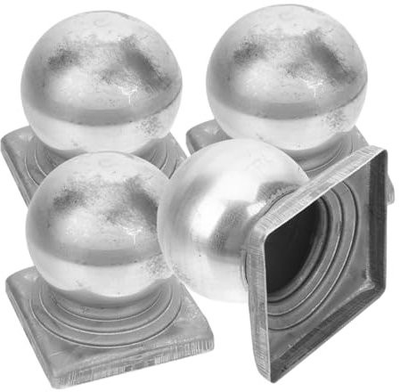 CANIGHT 4 Stück Zaunpfostenkappen Aus Metall Kugelförmige Pfostenabdeckungen Zaunschutzhüte Für Geländer Und Zäune