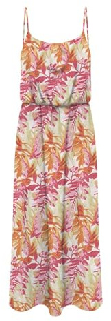 ONLY Onlnova Life Vis Strap Maxi Dress AOP, Color Rojo., 42