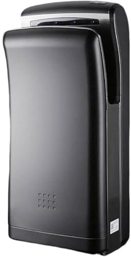 PRMTYUP Asciugamani, Commerciale 1800w 5-9s per Asciugare I Servizi Igienici Asciugamani, 45-65℃ Asciugamani Elettrico da Parete, Riduzione Automatica del Rumore A Induzione,Nero