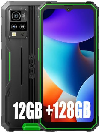 Blackview BV4800 Pro 12Go+128Go Telephone Portable Incassable 2024, Android 14 Téléphone Débloqué, 5180mAh, 13MP+5MP, 6.56 HD+ Smartphone Incassable Etanche, Dual 4G LTE,GPS,NFC,OTG,FM, Vert