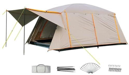 biwakzelt 8–12 Personen Campingzelt, große Kapazität, Kabinenzelte, wasserdichtes tragbares Picknick-Zelt mit 2 Räumen für Outdoor-Wandern, Reisen Campingzelt(M)