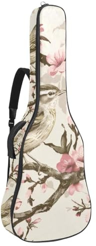 Gepolsterte Gitarrentasche mit schwarzem Katzenmuster, schützende Akustikgitarre, Gigbag für E-Bass, Konzertgitarre, Mehrfarbig 04, 42.9x16.9x4.7 in, Lässiger Tagesrucksack