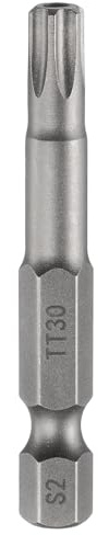sourcing map TT30 Embout de tournevis à tête Torx de sécurité 50 mm de long avec tige hexagonale magnétique inviolable 6 points en étoile S2 Pointe en acier pour outils électriques industriels