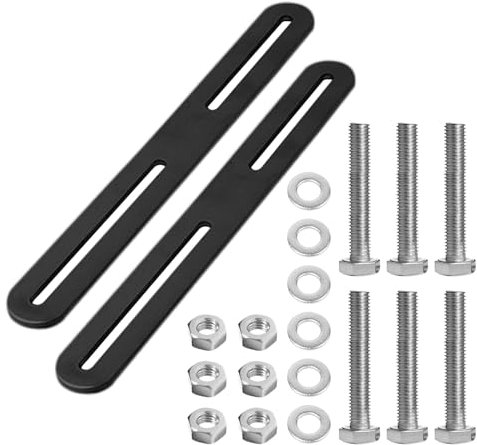 ALI2 Kit de fixation pour boîte aux lettres de clôture 24 x 215 mm, 2 pièces de fixation pour boîte aux lettres, en acier inoxydable, pour boîte aux lettres, pour boîte aux lettres (noir, 24 x 215 mm)