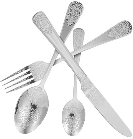 BEBEMOKO Cubiertos Inoxidable Cubiertos Para Carne y Hogar Diseño Clásico y Moderno