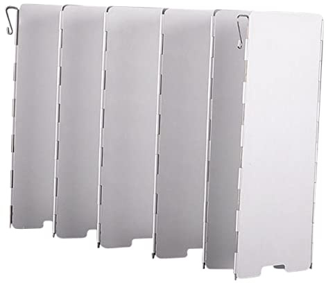KICHOUSE Campingkocher Windschutzscheibe 12 Stück Aus Aluminiumlegierung Faltbar Leicht Mit Bodenheringen Windschutz Für Gasherde Outdoor Camping Wandern Picknick