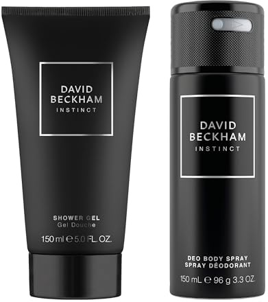 David Beckham, Cofanetto Regalo per Lui Instinct, con Deodorante Spray per il corpo & Docciaschiuma, Irrestibile Fragranza Fougère Agrumata, 150ml & 150ml