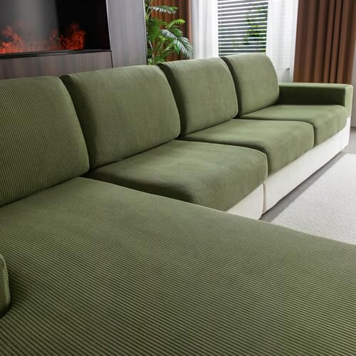 OHSIO Stretch Sofa Sitzkissenbezug - Rutschfester Sofa Überzug, Waschbarer Sofabezug, Universeller Couch Überzug, Strapazierfähig & pflegeleicht(Grün, 1x Sitzbezug XL)