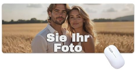 XXL Mousepad mit Foto Mousepad selbst gestalten, Großes Mauspad, Gaming Pads, Schreibtischunterlage, Personalisierte Geschenke für Gamer, rutschfeste Gummibasis (30 * 80cm-Overlock)