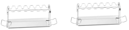 HIAKDOFT 2 Piezas Rejilla Inoxidable para Barbacoa con Bandeja Soporte para Muslos de Pollo para Camping y Jardín Herramienta Estable y Duradera para Parrillas al Carbon