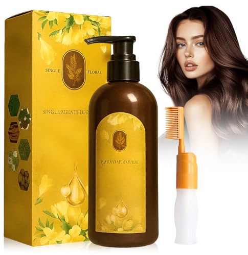 Coloration Cheveux, Shampoing Colorant, Teinture Cheveux Végétale, Coloration Cheveux Chatain, Coloration Racines Cheveux Permanente, Coloration et Revitalisation des Cheveuxs 2 en 1 (Marron)