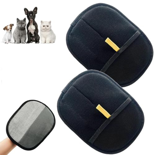 ZORVYN 2 pezzi Guanti magnetici per la rimozione dei peli di animali, Guanti antistatici per animali Pelo, cura e rimozione per un pelo liscio e sano