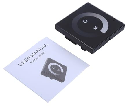 Culnflun Controller Dimmer Dimmer del pannello Touch, interruttore a parete a strisce di luce LED DC 12V 24V Lucile a canale singolo Regolabile per l'illuminazione per ufficio Home (Nero)