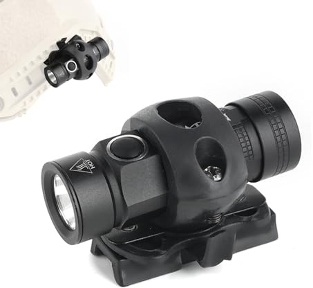 Qitoump Tactical Helmet Light with Strobe/Strong/Low Lamp, 400 Lumens Tactical Flashlight with Mount, Mini Helmet Flashlight for Outdoor Cycling Hiking (Black)