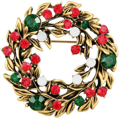 Emibele Weihnachten Broschen, Funkelnde Strass Kristall Broschen Set für Kleid Dekorationen Christmas Urlaub Party Damen Anstecknadeln