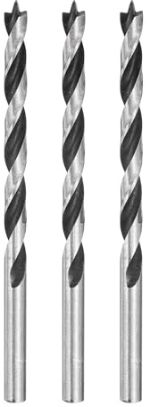 sourcing map Brad Point Bohrer 4,5 mm Durchmesser, gerader runder Schaft, metrischer Spiralbohrer für Weichholz, Hartholz, Sperrholz, Kunststoff, Gummi, silberfarben, 3 Stück