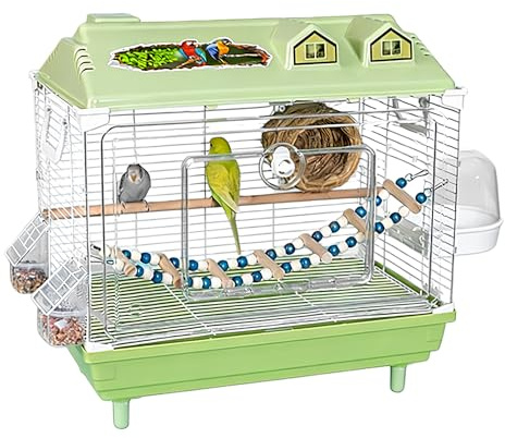 Nymphparakit Fågelbur,Genomskinlig Portabel Buret För Nymfkakadua - Kanariefågelbur Med Trästång - För Ara Conure Kakadua Fink Och Undulat