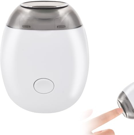 AYBUY Elektrisk nagelklippare, elektrisk nagelfil polering med LED, smärtfri tånagelklippare för tjocka naglar, elektrisk nagelfil med 3 hastighetsinställningar (vit)
