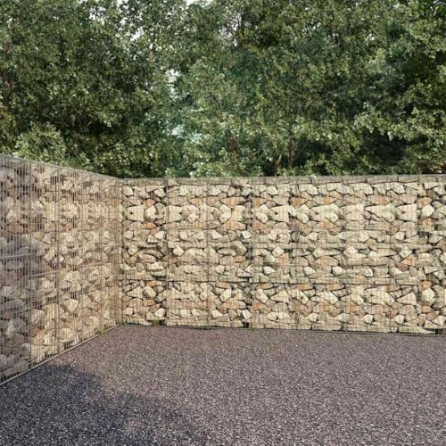 Générique Mur à Gabion avec couvercles Acier galvanisé 600x30x200 cm,Clôtures & barrières,Panneaux de clôture,144915