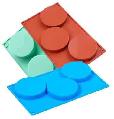 Set 3 Stampi Silicone 6 Cavità Ø 10 cm Marrone Azzurro Verde Acqua