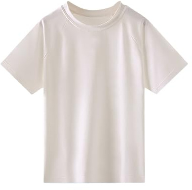 Enfant de Bain à Manches Courtes Rashguard pour garçons, UPF 50+, séchage Rapide, pour Le Sport, la pêche, Le Surf, la Plage, pour Enfants, Filles et Jeunes (White, 3-4 Years)