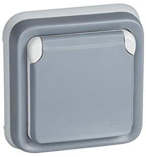 Legrand, 191512 Plexo - Enchufe de pared, estanco de empotrar de la gama, exterior, resistente al agua (IP55), color gris