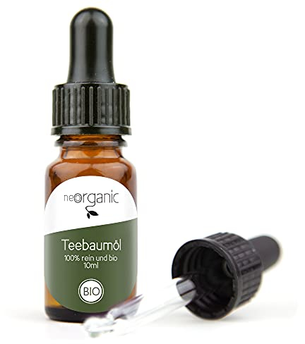 NeoOrganic® BIO Teebaumöl [mit Pipette] 10 ml - Kosmetikum für die äußere Anwendung original Tea Tree Oil, Wildsammlung direkt aus Australien, 100% naturreines BIO Teebaum Öl