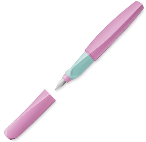 Pelikan Twist Füllhalter, Edelstahl-Feder in Strichbreite M inkl. 2 Tintenpatronen, sweet Lilac