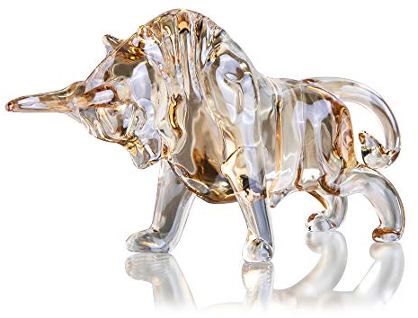 H&D HYALINE & DORA Cristallo Wall Street Toro Figura Vetro FengShui Scultura Home Office Scrivania Decorazione Decorativa