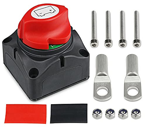 Batterie Trennschalter,12v-48v Batterieschalter,275A Batterie Trennschalter Akku Power Cut Off Schalter Batterie Hauptschalter,Batterietrennschalter Boot Motorrad Yacht Auto Bus RV UTV-Fahrzeug
