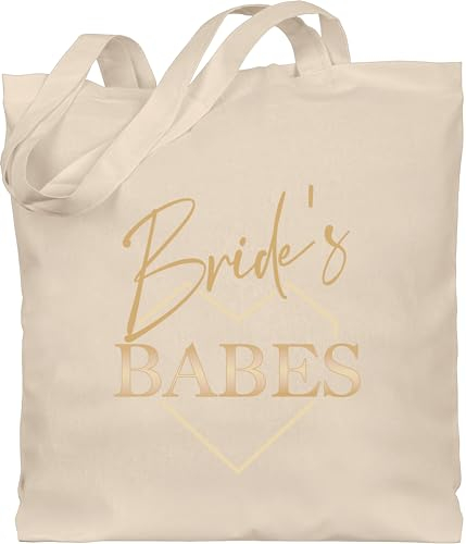 Baumwolltasche - JGA Junggesellenabschied Frauen - Bride's Babes - Unisize - Naturweiß - beutel braut bachelorette party babe stoffbeutel tasche jungesselnabschied einkaufstasche jutebeutel